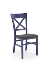 Krzesło do jadalni Tutti granatowe drewniane nowoczesne tapicerowane Intesi