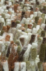 Dywan shaggy wełniany Shaggy Rocks 200x300 pomarańczowo-zielony do salonu nowoczesny Carpets&More