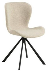 Krzesło obrotowe Batilda kremowe bouclé Actona do jadalni i biura nowoczesne tapicerowane