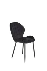 Krzesło tapicerowane welurowe Griviza czarne do jadalni i salonu nowoczesne Intesi