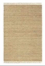 Dywan wełniany do salonu Twill brązowy 140x200cm vintage ręcznie tkany łatwoczyszczący