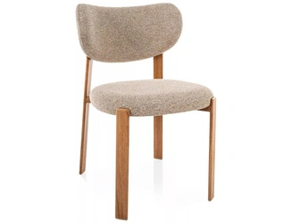 Krzesło Norin beżowe tapicerowane skandynawskie do jadalni i salonu