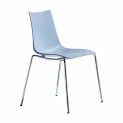 Krzesło do jadalni Zebra SCAB Design niebieskie nowoczesne z tworzywa sztaplowane chromowane