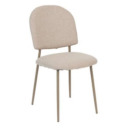 Krzesło tapicerowane Camili beżowe Atmosphera do jadalni nowoczesne na metalowych nogach