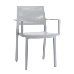 Krzesło ogrodowe Emi SCAB Design szare z tworzywa sztaplowane z podłokietnikami łatwe czyszczenie