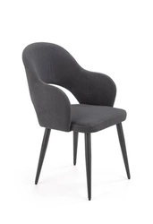 Krzesło tapicerowane Vilson Intesi szare z podłokietnikami do jadalni nowoczesne