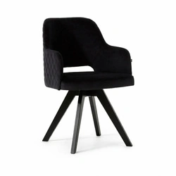 FAMEG B-2325 krzesło tapicerowane do jadalni czarne z podłokietnikami