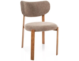 Krzesło Norin tapicerowane cappuccino dąb skandynawskie do jadalni