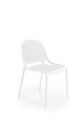 Krzesło Lynette białe do jadalni i ogrodu z tworzywa sztucznego, nowoczesne, sztaplowane, Intesi