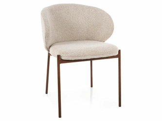 Krzesło tapicerowane Elsme beżowe z podłokietnikami do jadalni Intesi