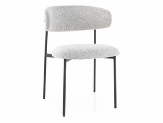 Krzesło Pasco Slim jasnoszare tapicerowane do jadalni i salonu Intesi