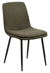 Krzesło tapicerowane Becca Actona oliwkowe do jadalni nowoczesne z czarnymi nogami