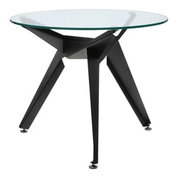 Stół Troy 90cm transparentny/ czarny outlet