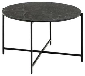 Stolik kawowy Lamoine okrągły 70 cm czarny marmur nowoczesny loft do salonu Actona