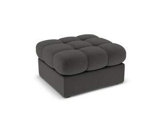 Pufa kwadratowa pikowana Justin szara tapicerowana do salonu nowoczesna i elegancka 60x60 cm