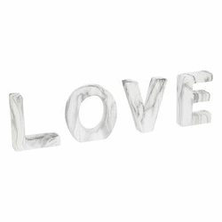 Figurka dekoracyjna LOVE Atmosphera glamour biała marmur do salonu na komodę 60 cm