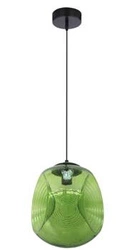 Nowoczesna zielona lampa wisząca kula Club 28 szklana do salonu, kuchni, nad stół