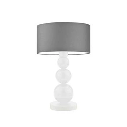 Lampka nocna HONOLULU nowoczesna szara z abażurem do sypialni lub salonu LYSNE