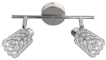 Nowoczesna lampa sufitowa York chrom z kryształkami do salonu i jadalni 2-punktowa