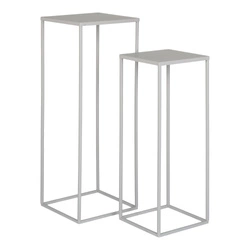 Zestaw metalowych kwietników Beja Intesi szary nowoczesny do salonu i biura 60/50 cm