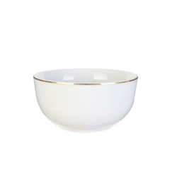Miska do zupy Pearl Gold 500 ml biała porcelanowa glamour do jadalni Intesi