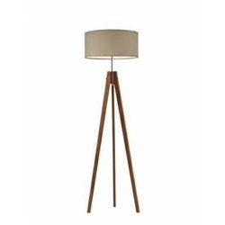 Lampa stojąca drewniana HAITI beżowa z abażurem do salonu i sypialni glamour Lysne