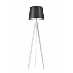 Lampa podłogowa drewniana trójnóg z abażurem Aruba brązowa do salonu i sypialni Lysne