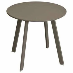 Stolik kawowy ogrodowy Saona Hesperide okrągły metalowy nowoczesny 50cm szarobrązowy do ogrodu