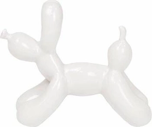 Figurka dekoracyjna Pies balon biały nowoczesna polyresin 14,5 cm do salonu HV decor