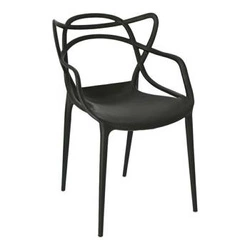 Krzesło Lexi czarne inspirowane Master chair nowoczesne do jadalni z tworzywa sztaplowane