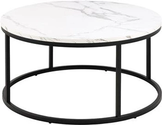 Spiro nowoczesny okrągły stolik kawowy biały 80 cm do salonu glamour Actona