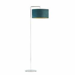 Lampa podłogowa do salonu BOLIVIA GOLD zielona welurowa nowoczesna glamour z abażurem Lysne