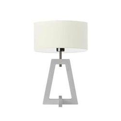 Lampka nocna do sypialni Clio nowoczesna drewniana z abażurem ecru LYSNE 47 cm