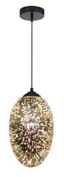 Lampa wisząca Galactic czarna szklana z efektem 3D do salonu i jadalni 20 cm