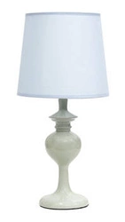 Lampka nocna do sypialni Berkane niebieska nowoczesna z abażurem 41 cm CANDELLUX