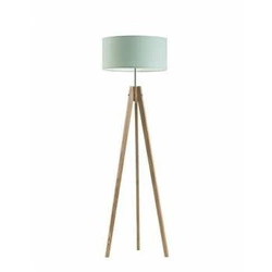 Lampa podłogowa do pokoju dziecięcego HAITI miętowy abażur drewniana dębowa Lysne 138 cm