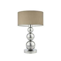 Lampka nocna HONOLULU nowoczesna beżowa z abażurem do sypialni i salonu LYSNE 41 cm