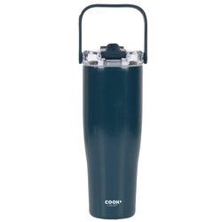 Kubek termiczny metalowy New York 900ml niebieski Intesi do kawy i herbaty podróżny
