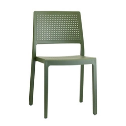 Krzesło ogrodowe z tworzywa sztucznego Emi zielone sztaplowane łatwe czyszczenie SCAB Design
