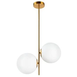 Lampa wisząca kula szklana VENUS-2 mosiądz 44 cm do salonu i jadalni regulowana