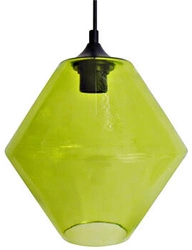 Lampa wisząca szklana Bremen zielona do salonu i jadalni regulowana wysokość