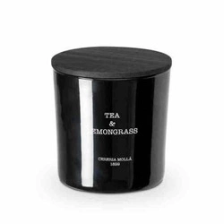 Świeca sojowa zapachowa Cereria Molla Boutique Tea & Lemongrass 600g czarna do salonu