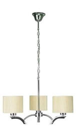 Lampa wisząca Draga glamour kremowa 3-punktowa do salonu i jadalni z tkaniny 58 cm