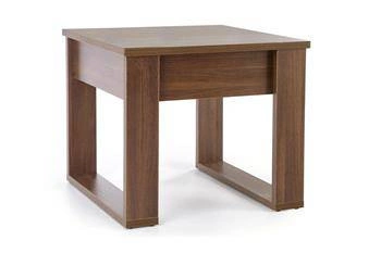 Stolik kawowy Halk S kwadratowy 60x60 cm z szufladą nowoczesny orzech ciemny do salonu