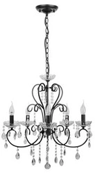 Lampa wisząca Aurora czarna glamour 5-punktowa żyrandol do salonu i jadalni
