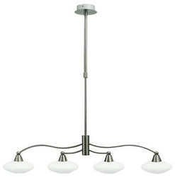 Lampa wisząca Elisa nowoczesna szklana 4-punktowa do salonu i jadalni biało-nikiel