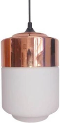 Lampa wisząca Masala 17 biała z miedzianą nakładką do kuchni i jadalni regulowana