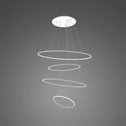 Lampa wisząca LED Ledowe Okręgi 100cm biała nowoczesna do salonu z regulacją wysokości
