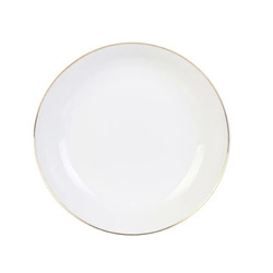 Talerz głęboki Pearl Gold 21 cm biały glamour do zupy i makaronu do jadalni Intesi