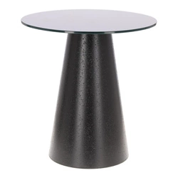 Stolik kawowy Soleilo okrągły 60 cm czarny nowoczesny do salonu minimalistyczny Intesi